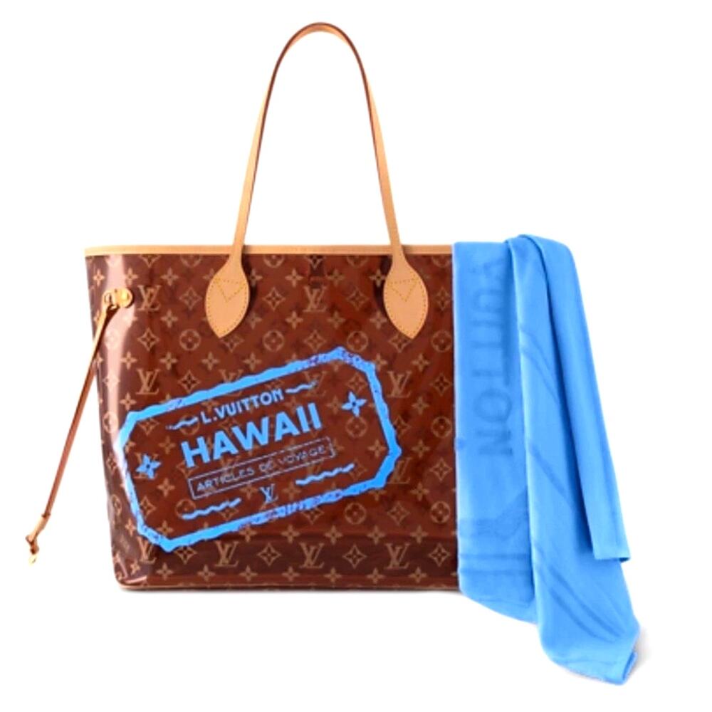Louis Vuitton Hawaii Neverfull GM PVC Monogram Blue Towel Shoulder Bag Tote LTD